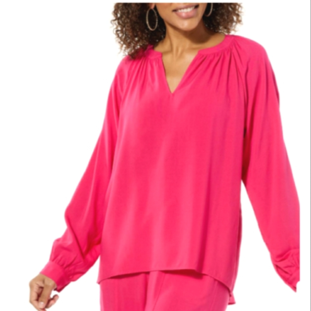NIP Pink Blouse G by Giuliana Boho NWOT